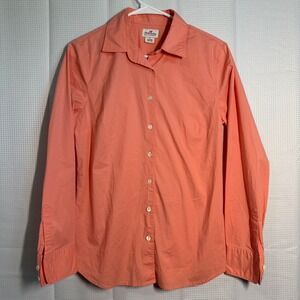 J. Crew Haberdashery Refined Stretch Button Down Shirt Coral Women's Medium